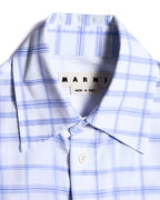 MARNI by Francesco Risso/ 2020 Super Oversized  Check Pattern Cotton Shirt White×Blue