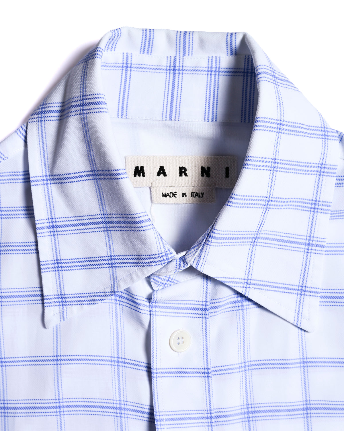MARNI by Francesco Risso/ 2020 Super Oversized  Check Pattern Cotton Shirt White×Blue