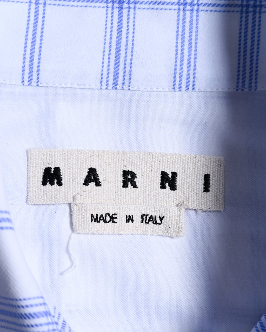 MARNI by Francesco Risso/ 2020 Super Oversized  Check Pattern Cotton Shirt White×Blue