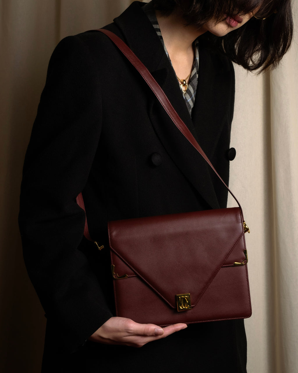 "Cartier" Les Must de Cartier geometric design shoulder bag