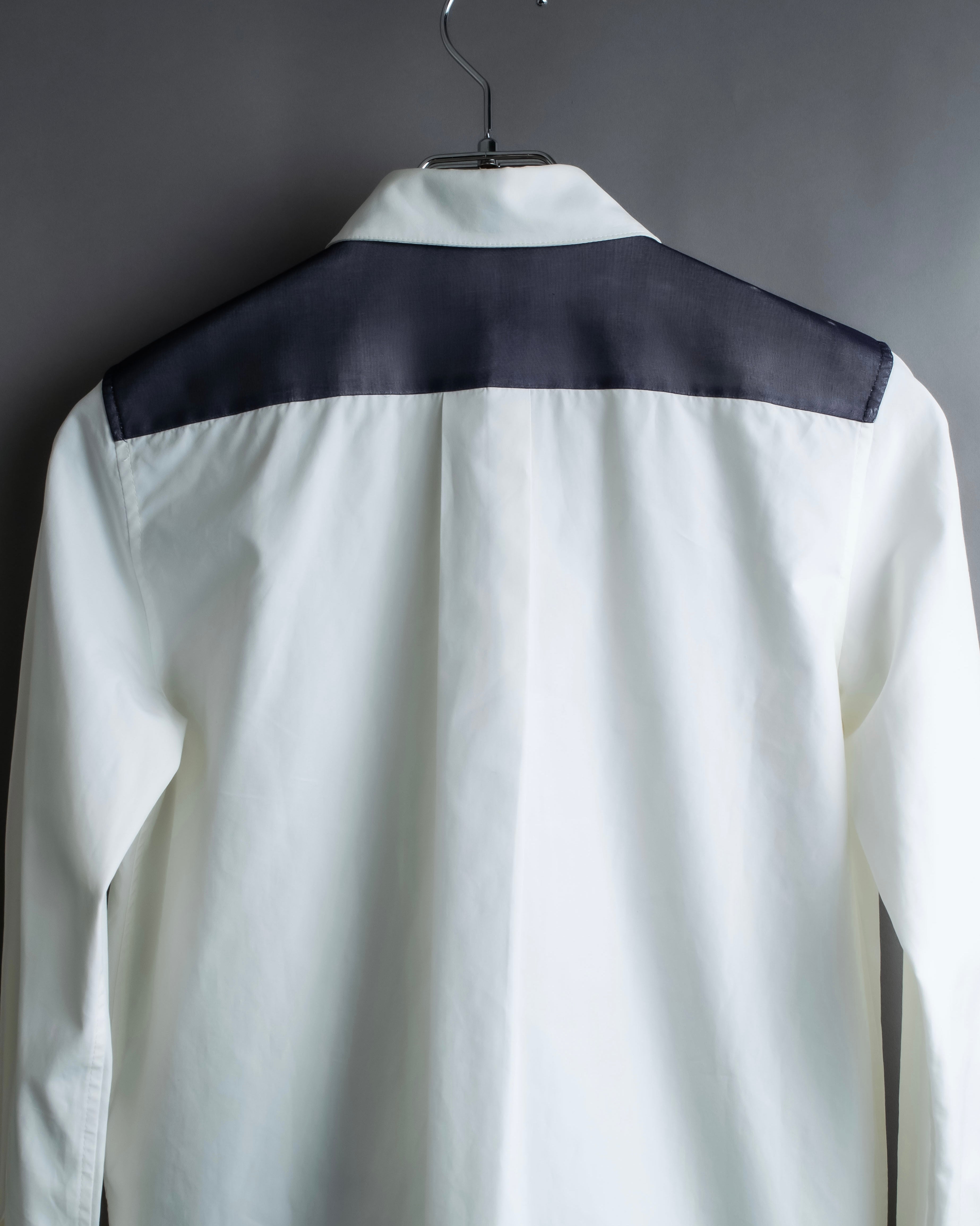 "CELINE" Combination color dress shirt