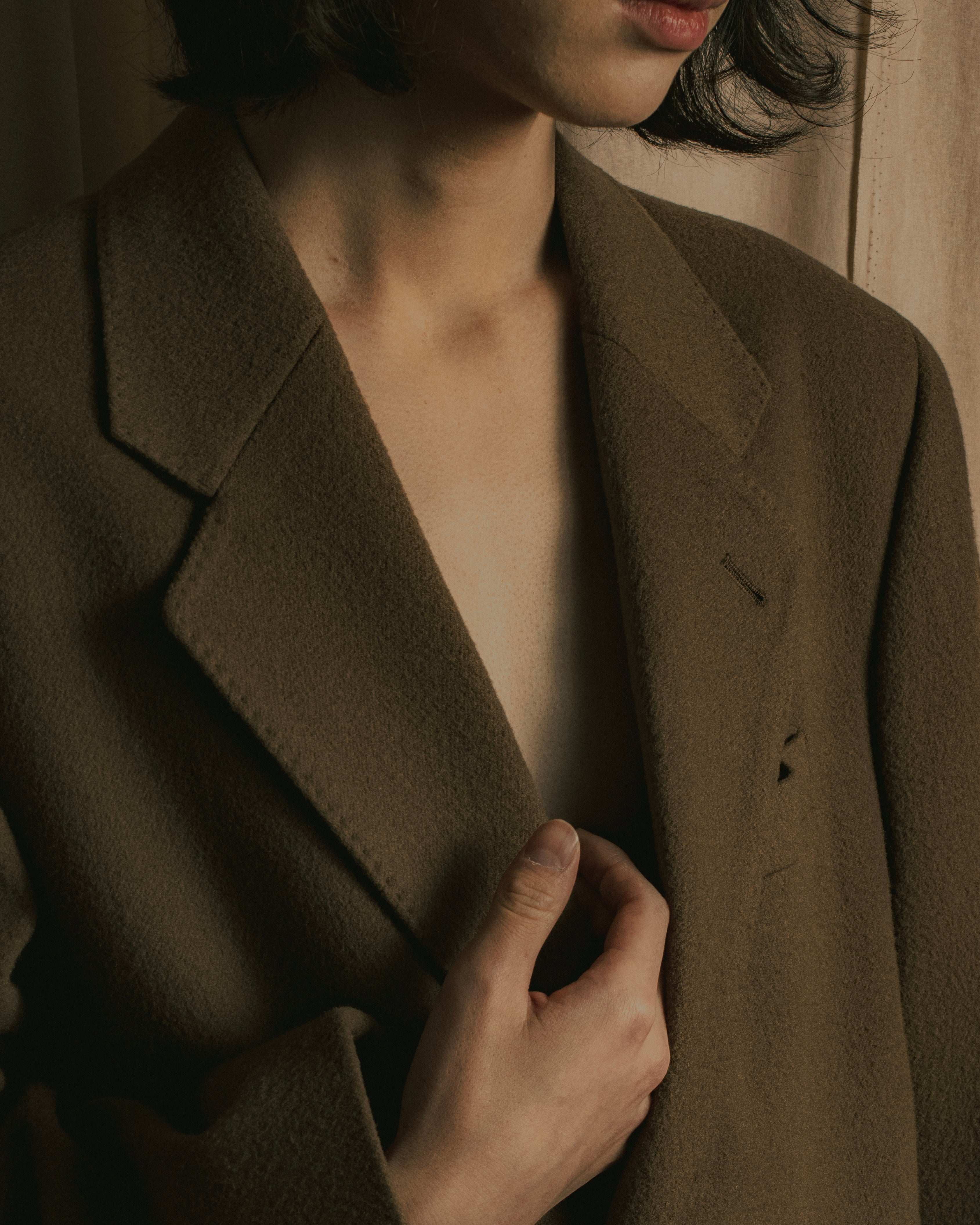 "CHRISTIAN DIOR MONSIEUR" 80's-90's Classic tailored wool melton chester coat