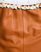 LOEWE by Jonathan Anderson/ Lamb Leather Rope Trim Mini Skirt
