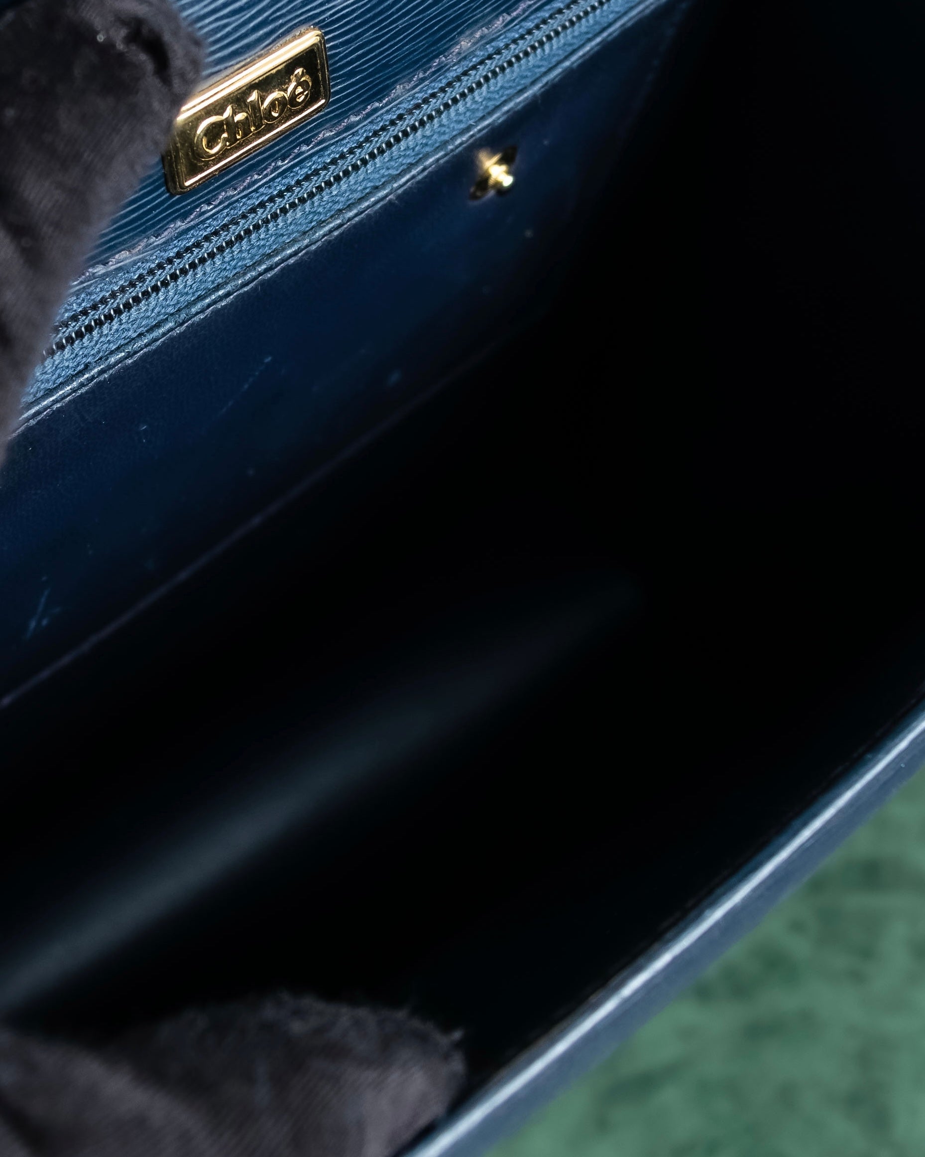 "Chloe" Trapezoid design embossed leather hand bag