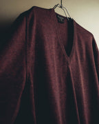 "GUCCI" 90's-00's Deep burgundy v-neck knit sweater