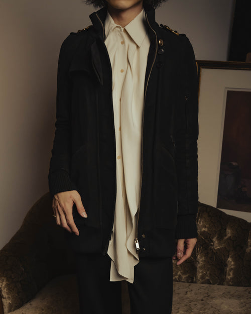 “GUCCI” Late 00’s military detail cotton long jacket