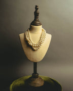 "Salvatore Ferragamo" 80's-90's Gancini three-strand pearl-style necklace