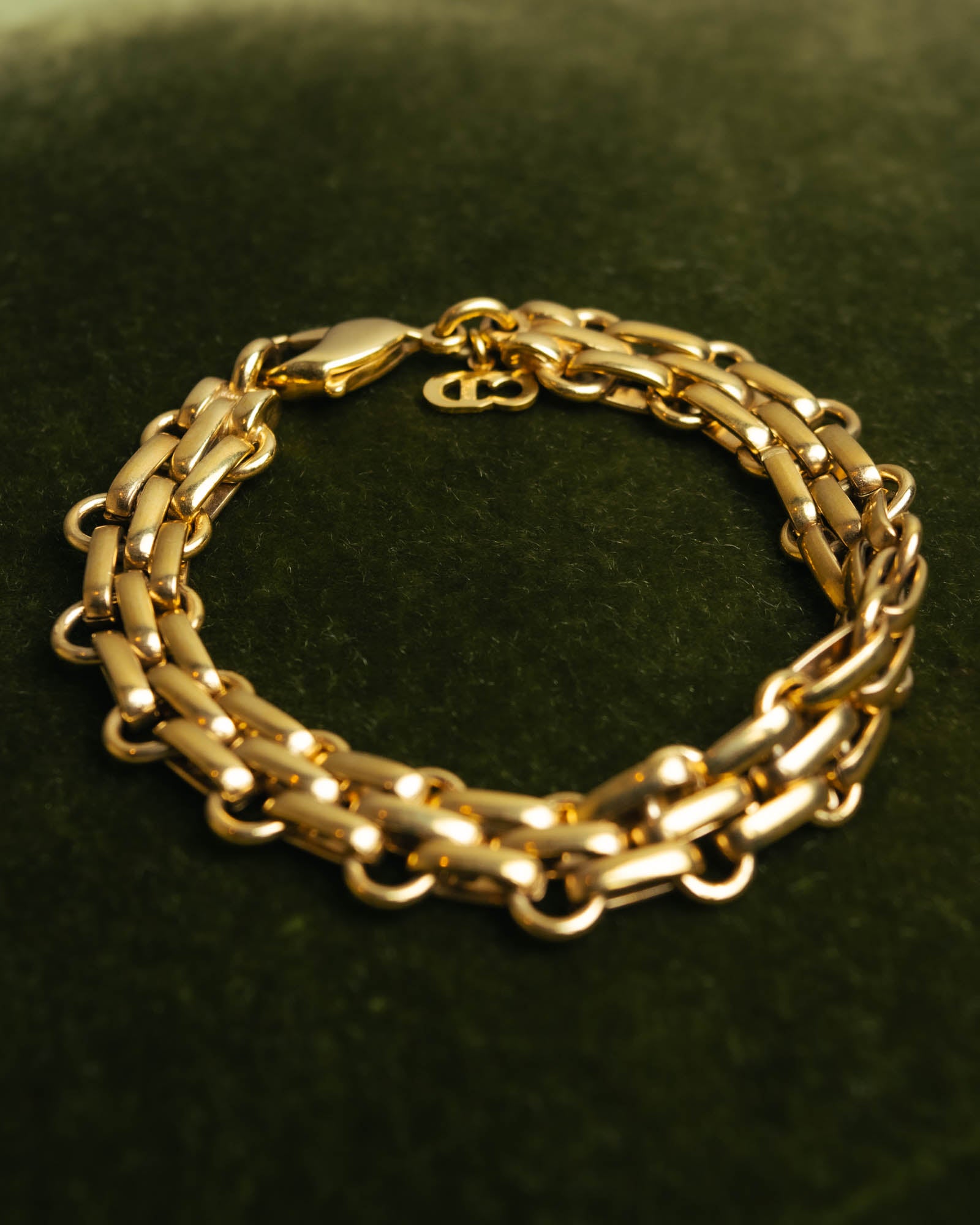 "Christian Dior" 80's-90's Gold-tone chain bracelet