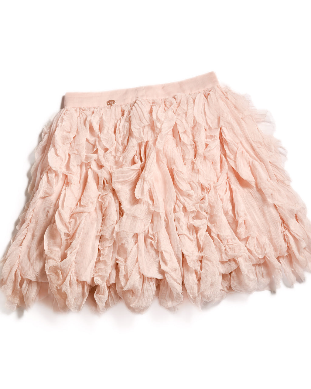 CHANEL/ 2011〜2012 Feather designed Silk Short Skirt Pink