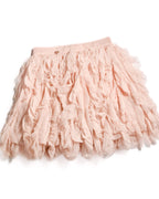 CHANEL/ 2011〜2012 Feather designed Silk Short Skirt Pink