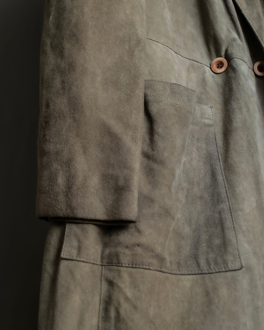 "GIORGIO ARMANI" Brushed shades suede leather long coat