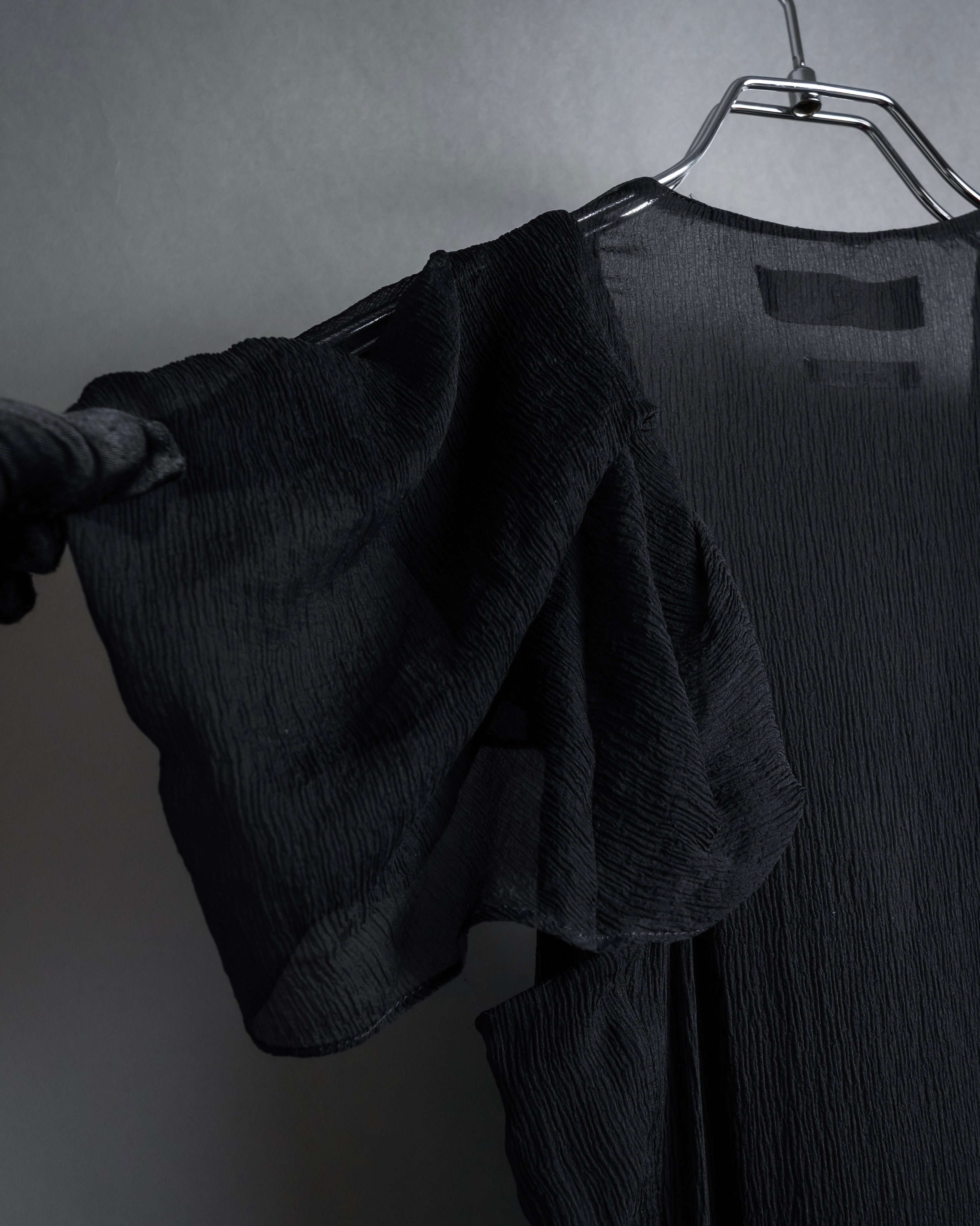 "MCQ Alexander McQueen" 06-10's Puffed sleeve gathered georgette long dress