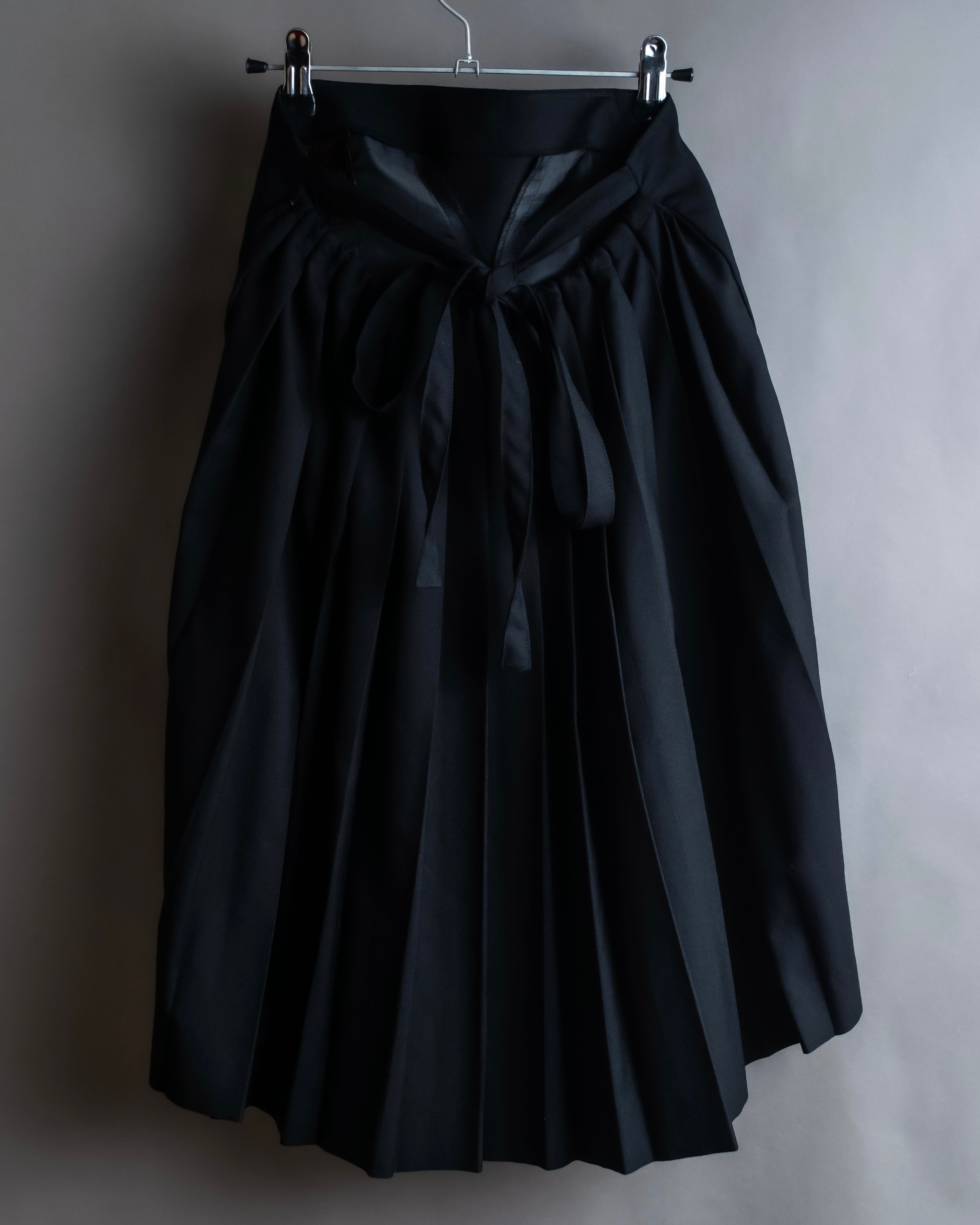 "JEAN PAUL GAULTIER" Ribbon belted design pleated flare skirt
