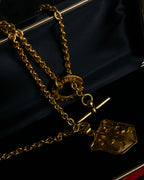 "CELINE" Moon & star top motif gold necklace