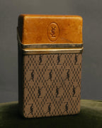 "Yves Saint Laurent" 70's-80's Vintage monogram canvas leather cigarette case