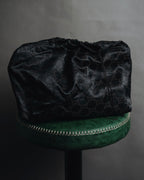 "GUCCI" 90’s-00’s suede piston-closure shoulder bag