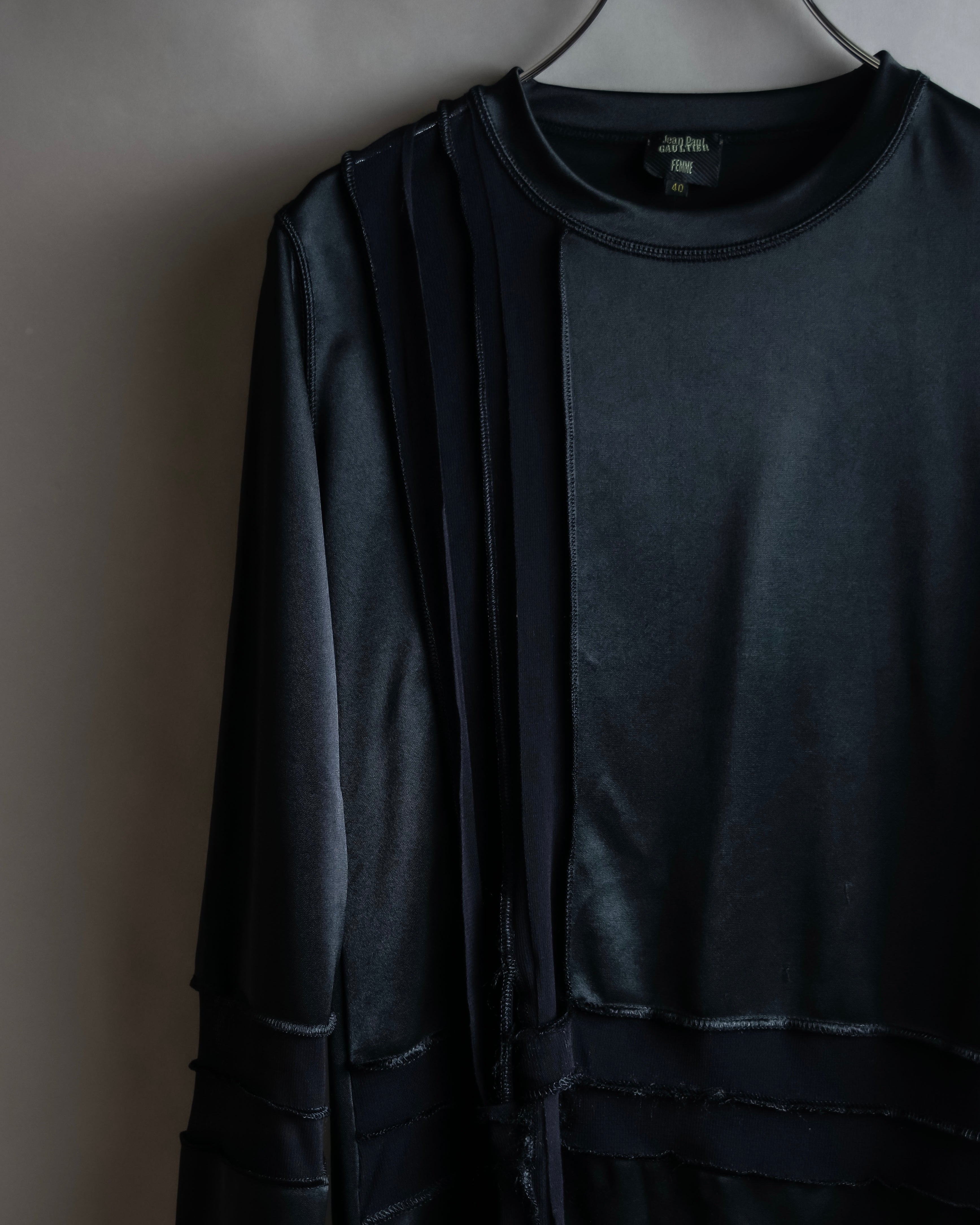 "JEAN PAUL GAULTIER FEMME" Sheer mixed material design pullover