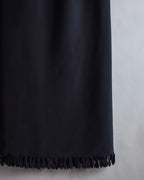 "ISSEY MIYAKE" Organic cutout fringe wrap skirt