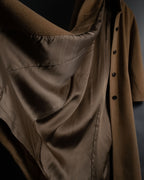 "ISSEY MIYAKE" 03AW Angora wool blend flared silhouette coat