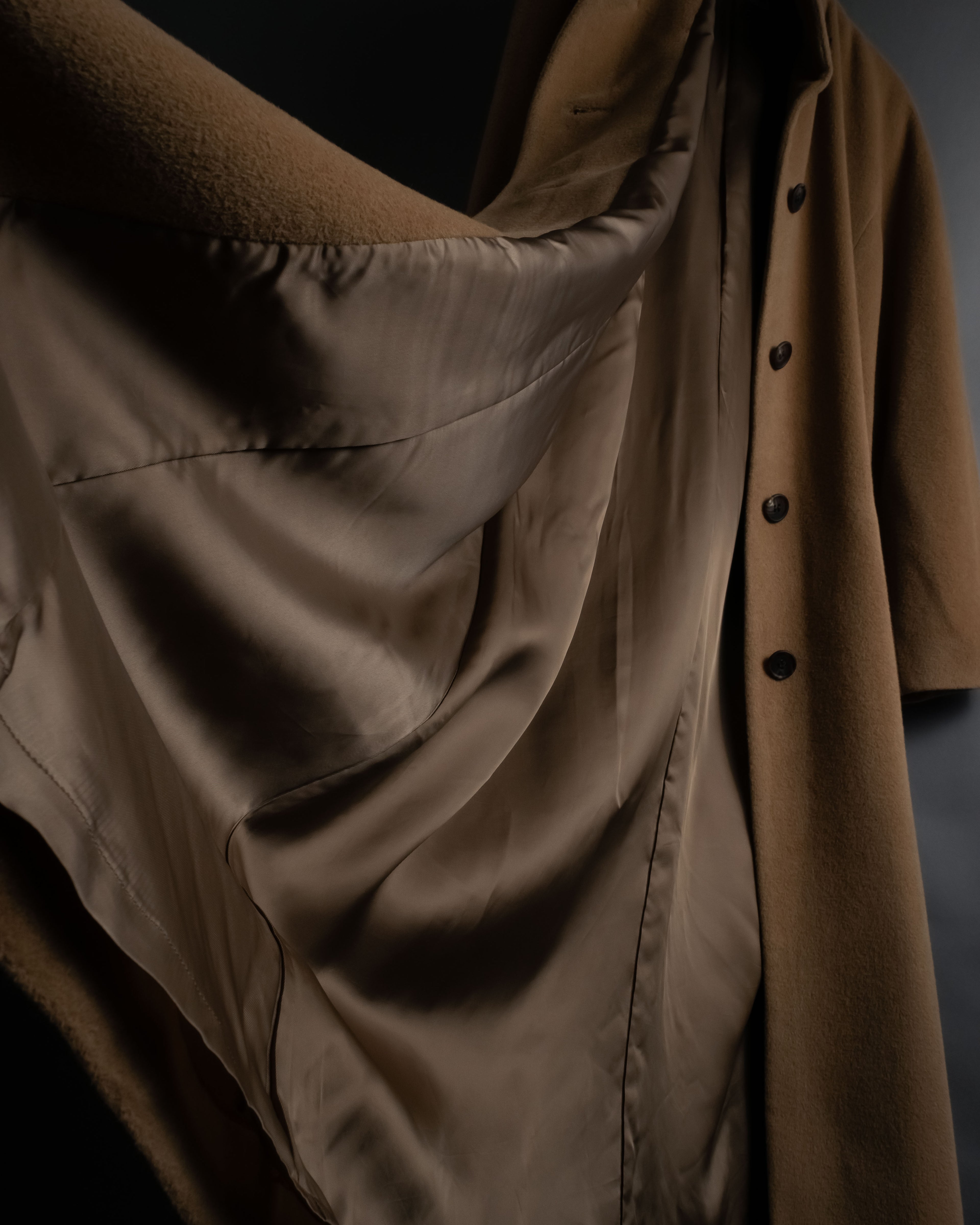 "ISSEY MIYAKE" 03AW Angora wool blend flared silhouette coat