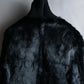 "DKNY" High neck ribbed fur double zip jacket