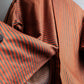 "Christian Dior" Striped＆bordered fly front collarless jacket