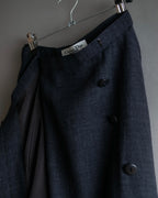 "Christian Dior" Front button design flare wool skirt