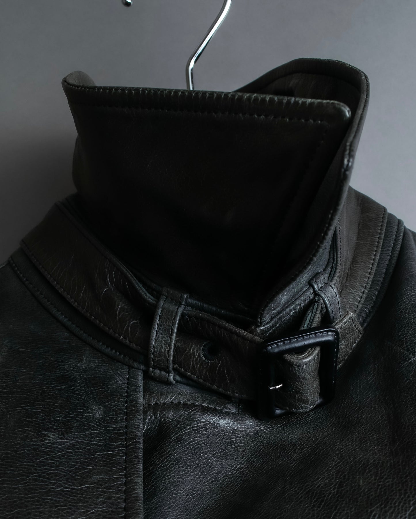 "PAUL SMITH" Military detail double-breasted sheepskin leather coat