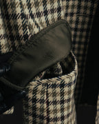 "GUCCI" 80's-early 90's Checked wool cashmere double-breasted jacket
