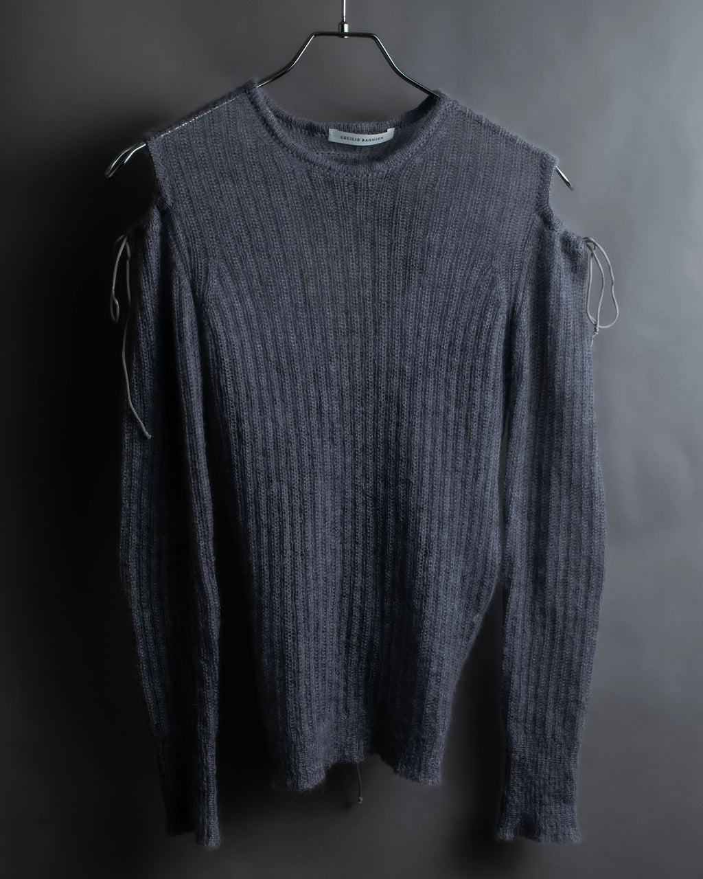 "CECILIE BAHNSEN" Drawcord design Hole detail ribbed knit