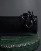 -SPECIAL- "YVES SAINT LAURENT"
00's Tom Ford period stacked ring design horizontal leather bag