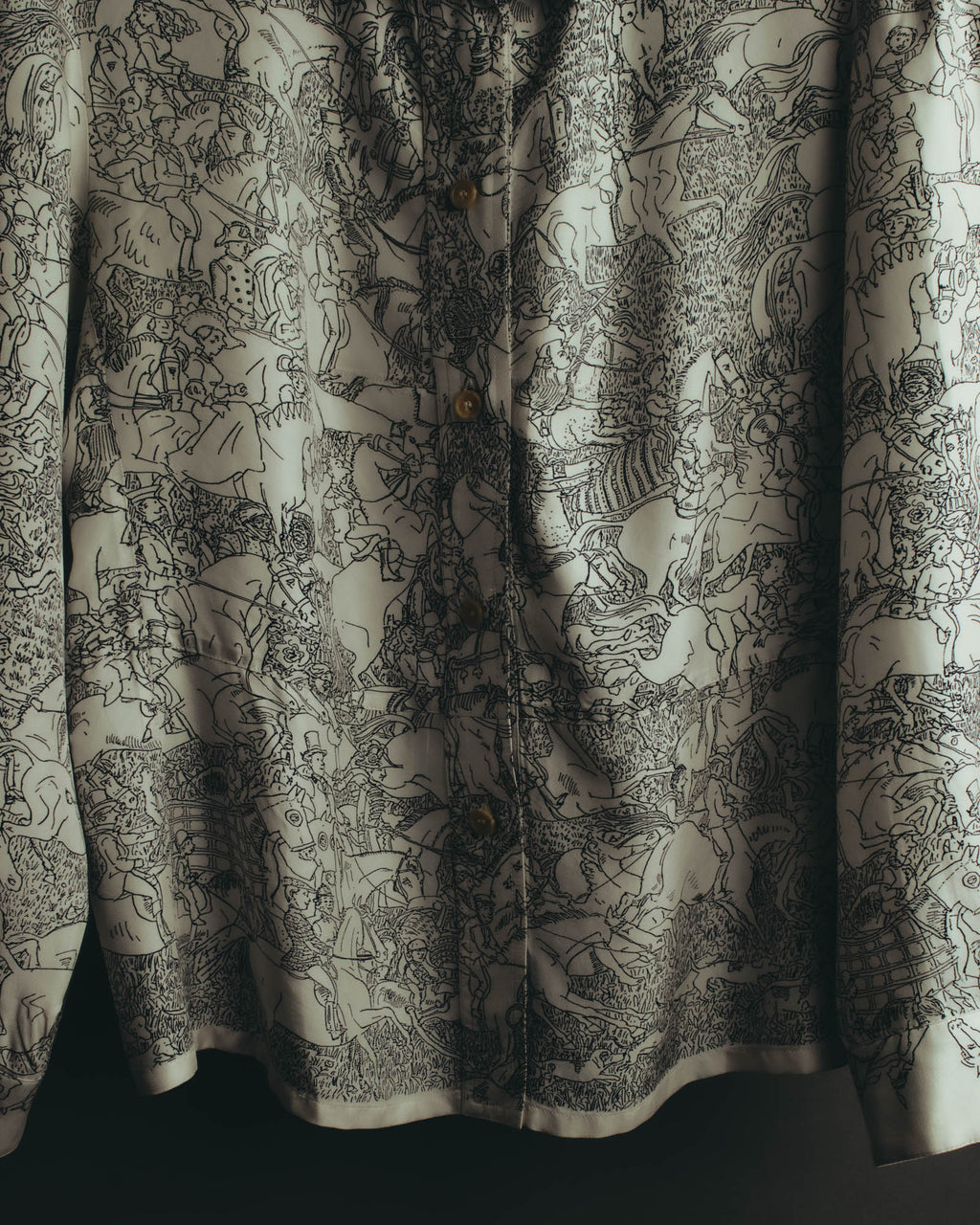 "Hermès" 70's-80's Scarf print shirt