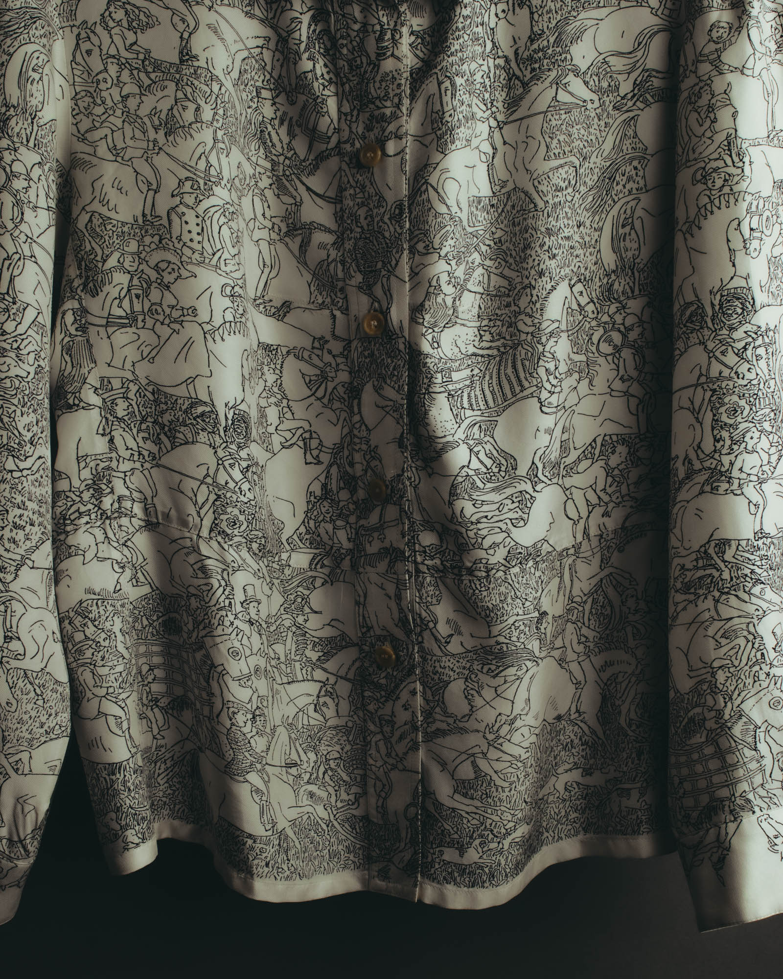 "Hermès" 70's-80's Scarf print shirt