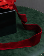 "YVES SAINT LAURENT" Rose motif leather choker＆ribbon accessories