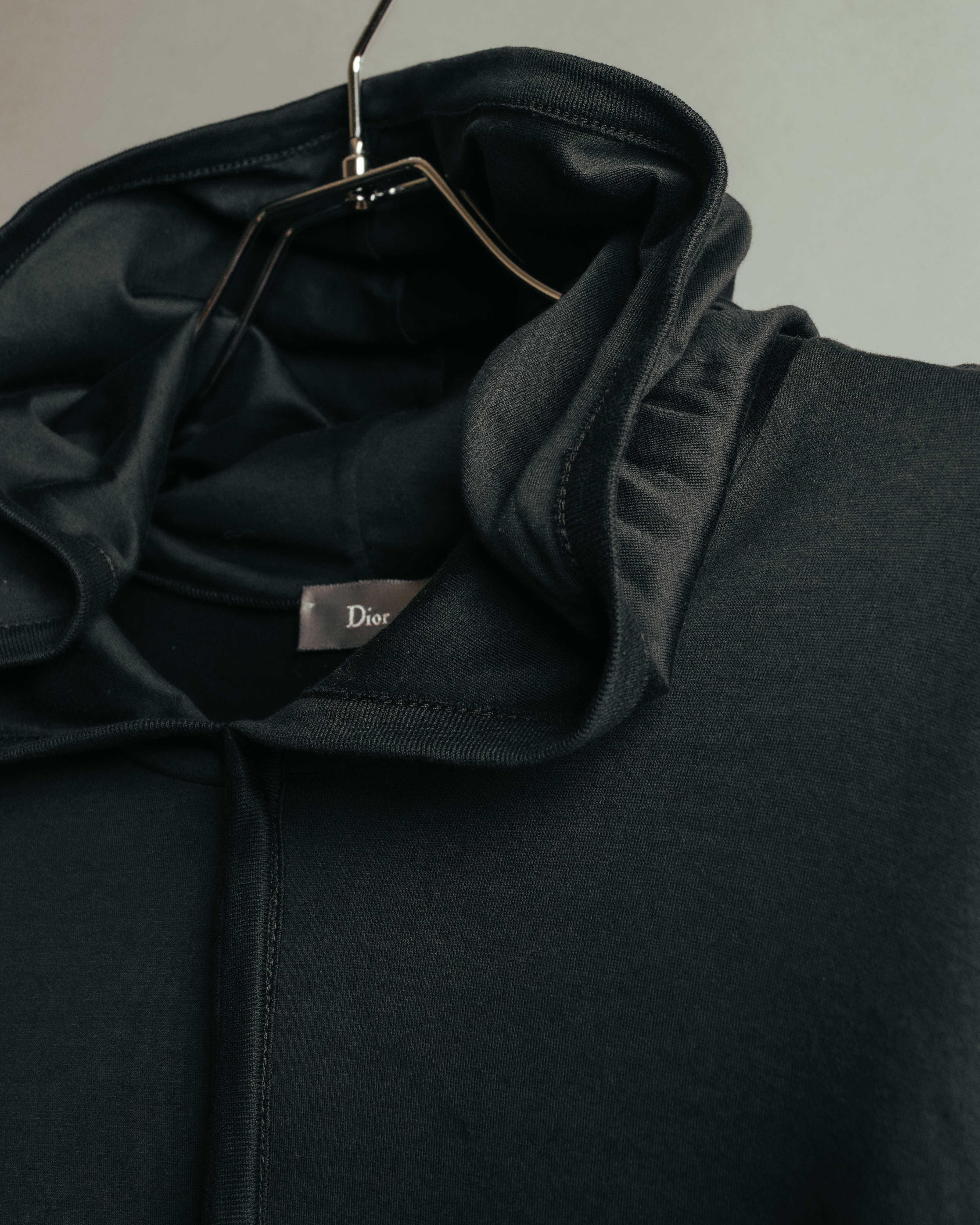 "Dior" 00's Vintage minimalist full-zip jersey hooded sweatshirt