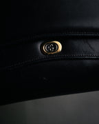 "GUCCI" 70’s-80’s Crest logo leather shoulder bag