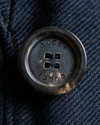 "GUCCI" Shawl collar glossy black jacket