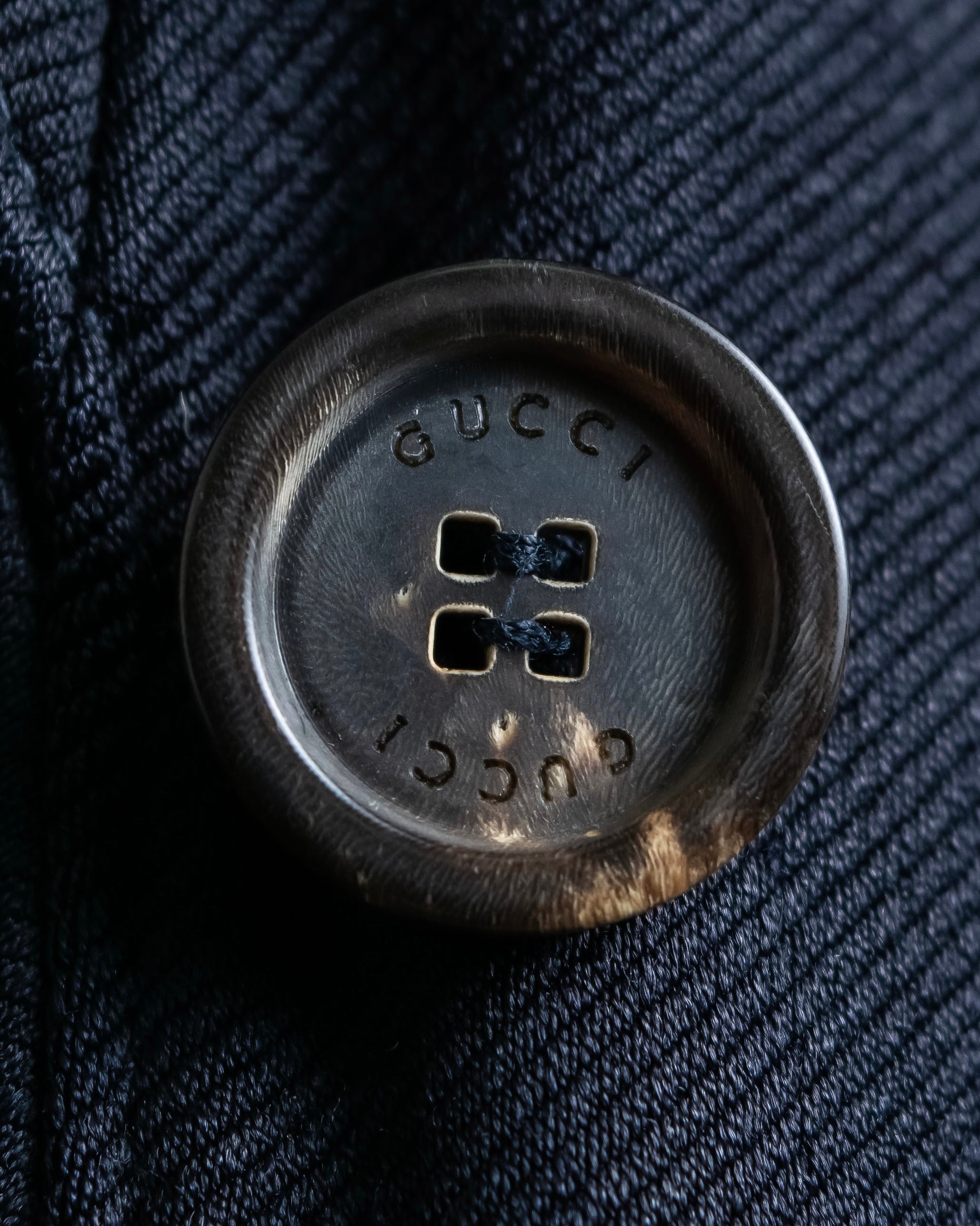 "GUCCI" Shawl collar glossy black jacket