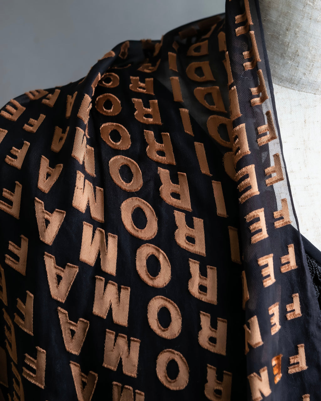"FENDI" Silk blended logo scarf