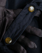 "GUCCI" No collar design gold button accents blouse