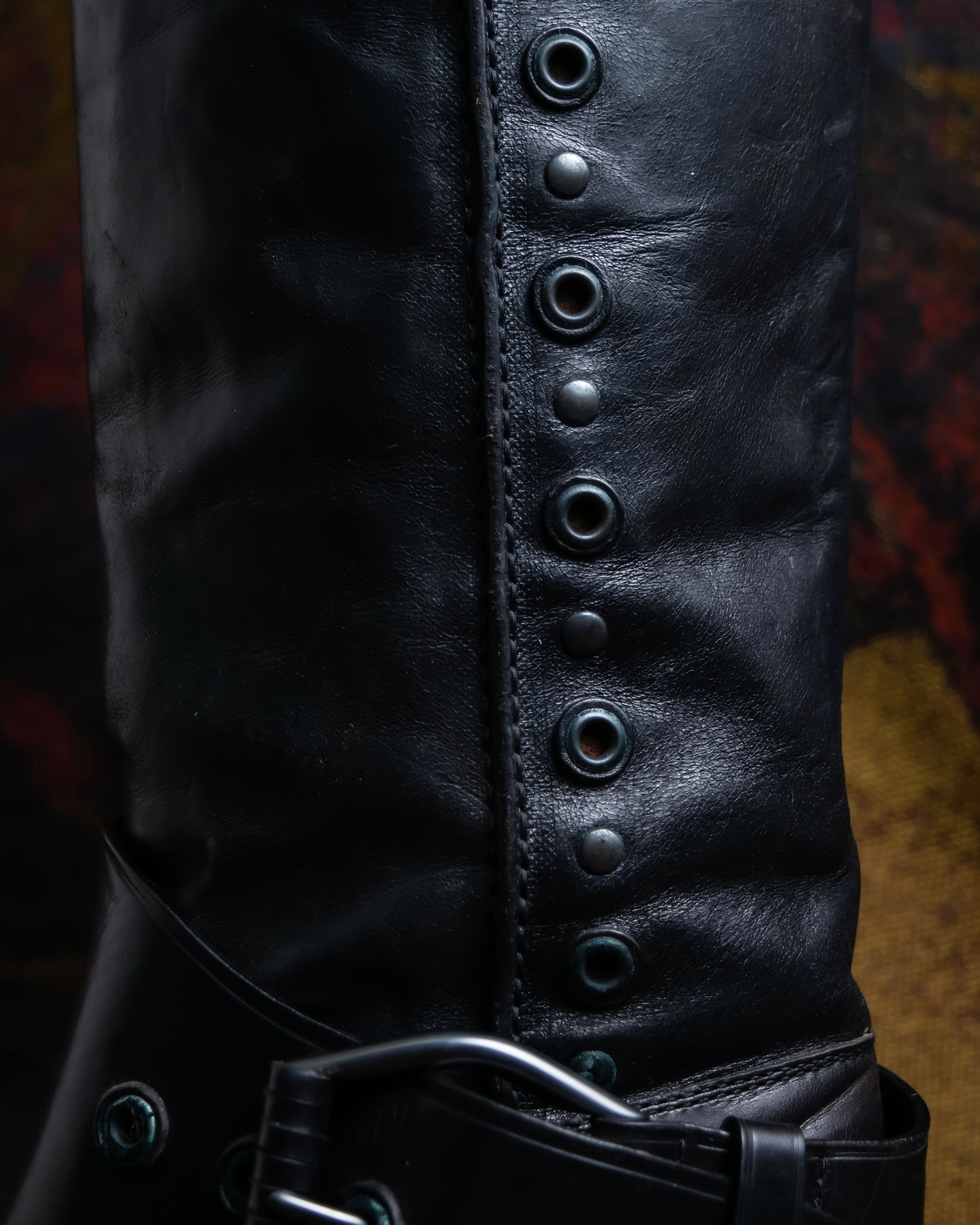 "BOTTEGA VENETA" Belt design square toe knee high long boots