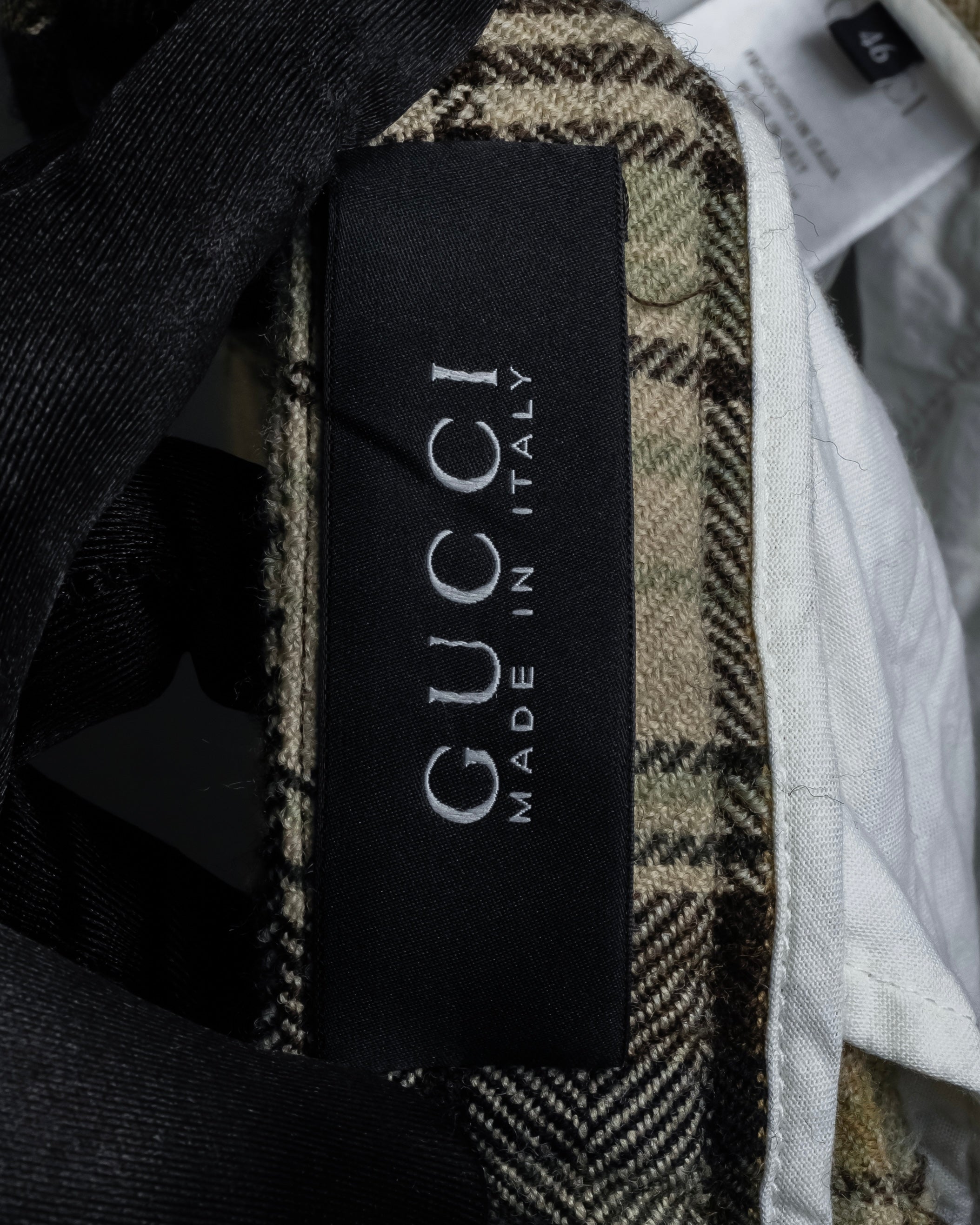 "GUCCI" Brushed check pattern tapered pants