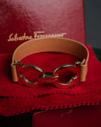 “Salvatore Ferragamo” 2000’s Gancini leather bracelet