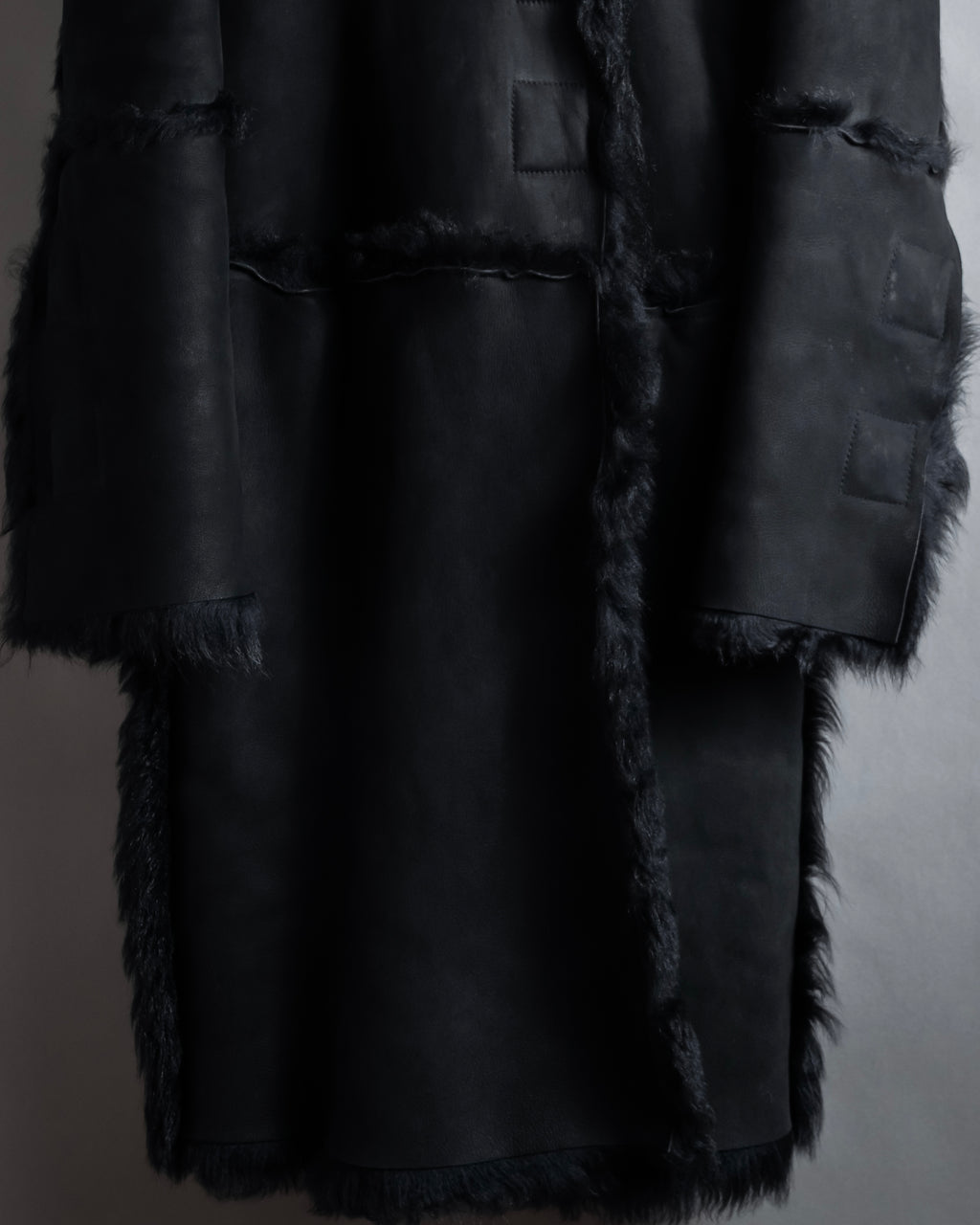 -SPECIAL- "GUCCI" 90's-00's Leather combination fur long coat