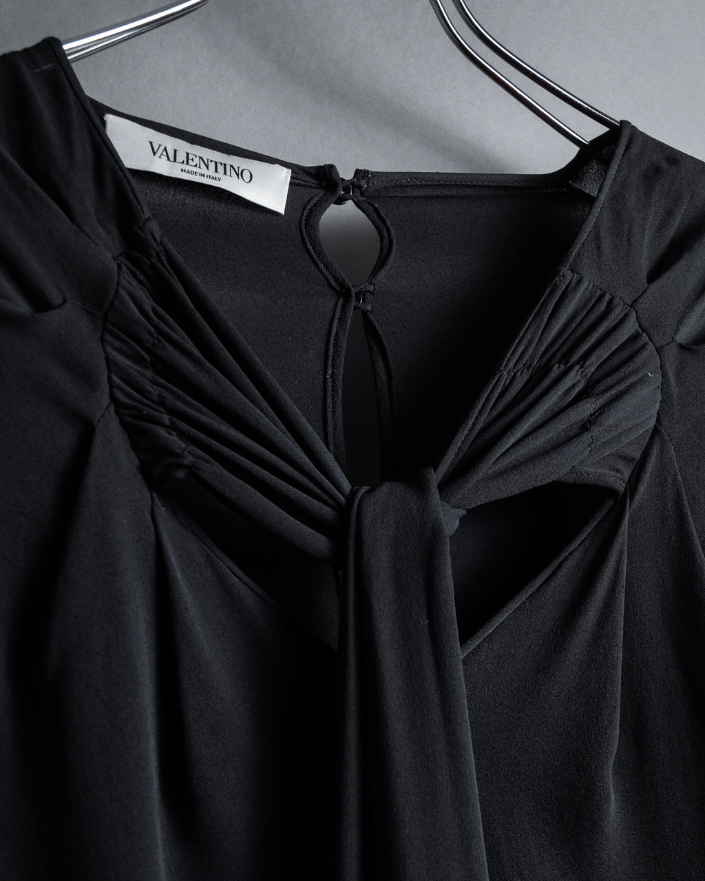 "VALENTINO" 2020-21 Gathered design bow tie skipper silk pullover