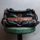 "Chloe" Horizontal design bicolor one handle leather purse bag