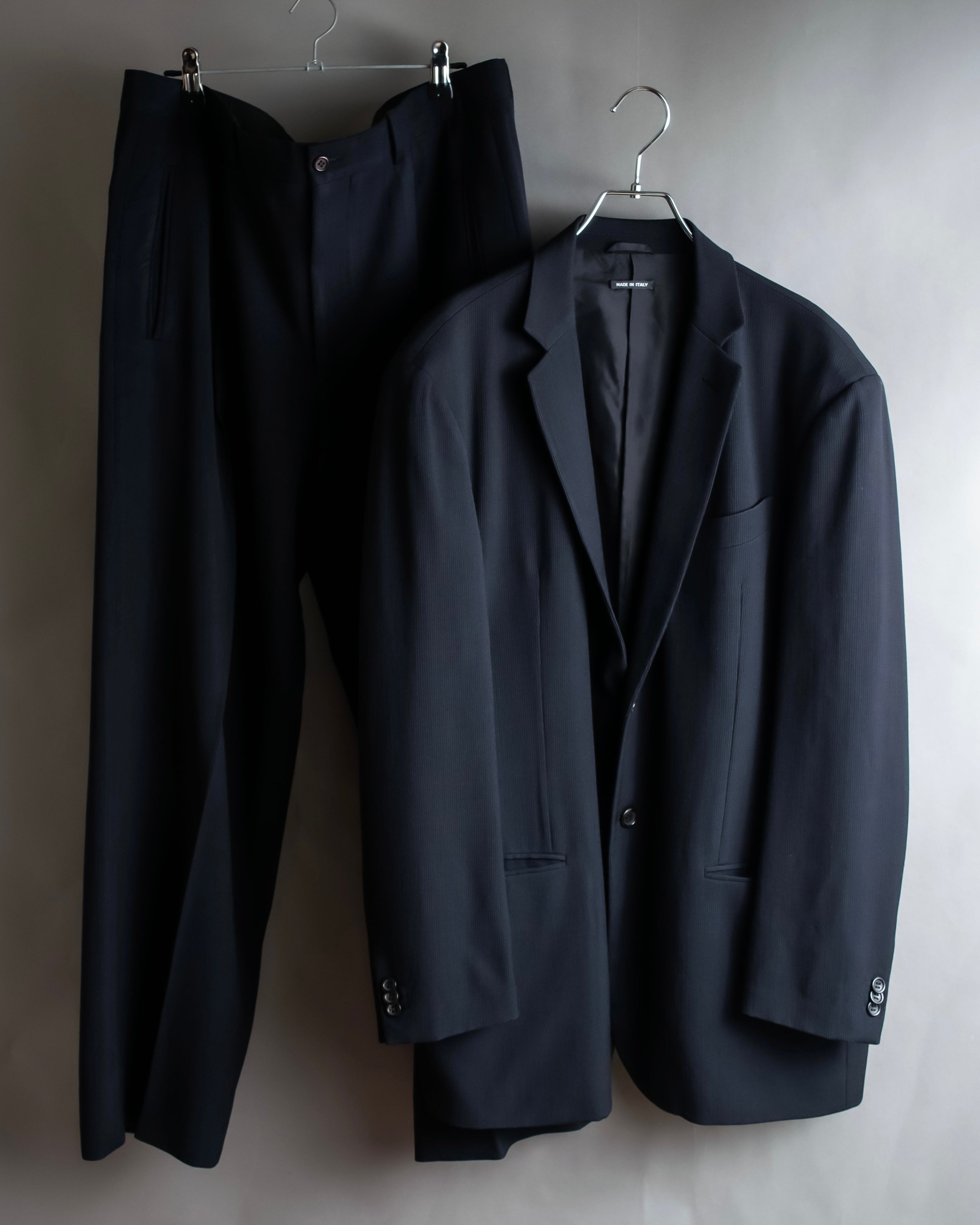 "GIORGIO ARMANI" Beautiful drape navy wool set up
