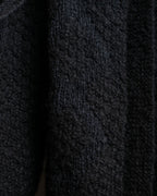 "YVES SAINT LAURENT" Ribbon design stand collar low gauge cardigan