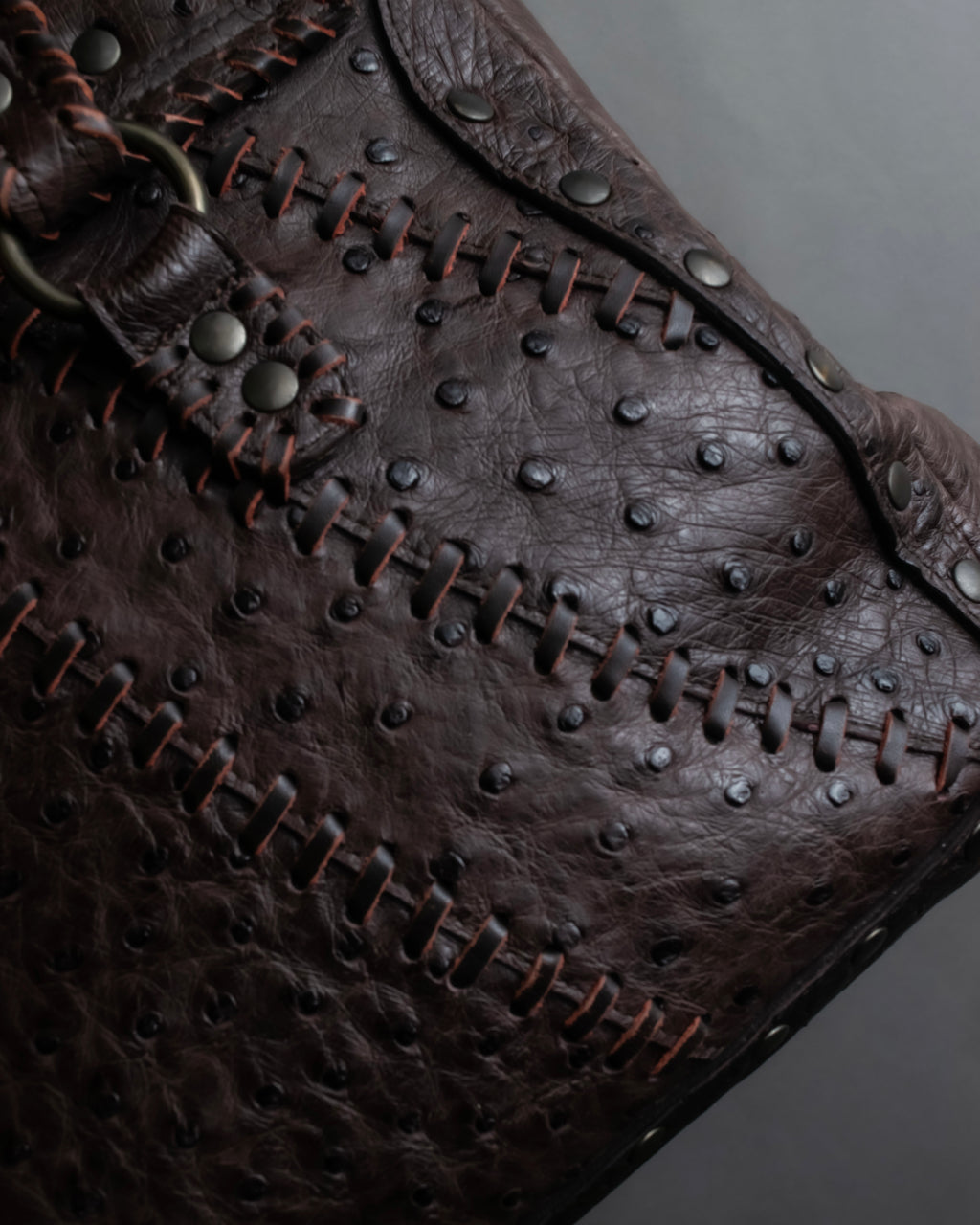 "Vintage JRA standard ostrich leather bag"