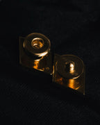 "HERMES" 90’s-00’s diamond inlay lizard cufflinks